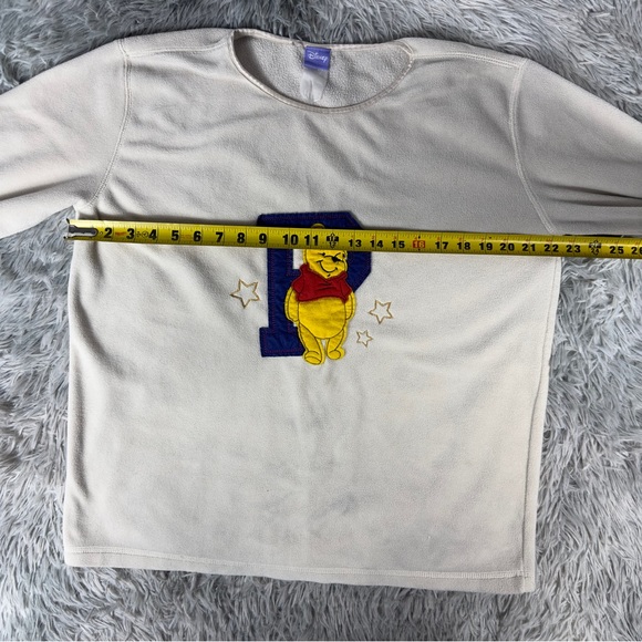Vintage Disney Cream Fleece Winnie The Pooh Soft Felt Sweater Woman’s M - Picture 4 of 5